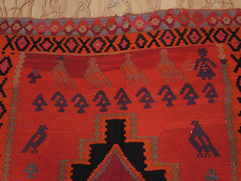 Kilim Red Runner Flat Woven 410 X 114 Area Rug 100-109455 Image 9
