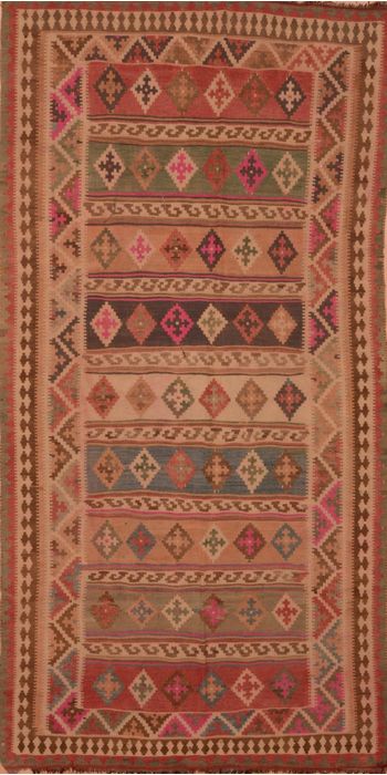 Kilim Brown Hand Knotted 48 X 94 Area Rug 100-109460 Image 0