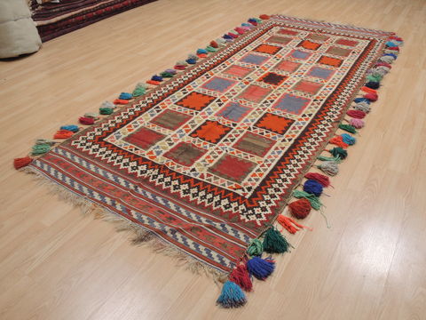 Kilim Red Runner Hand Knotted 41 X 102 Area Rug 100-109463 Image 1