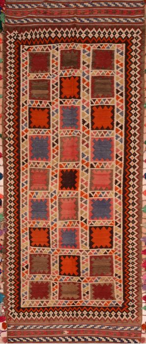 Kilim Red Runner Hand Knotted 41 X 102 Area Rug 100-109463 Image 0