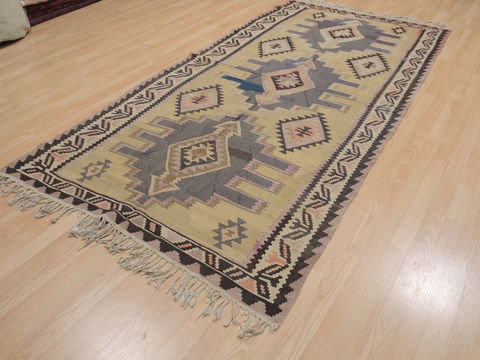 Kilim Brown Runner Flat Woven 46 X 810  Area Rug 100-109465 Image 2