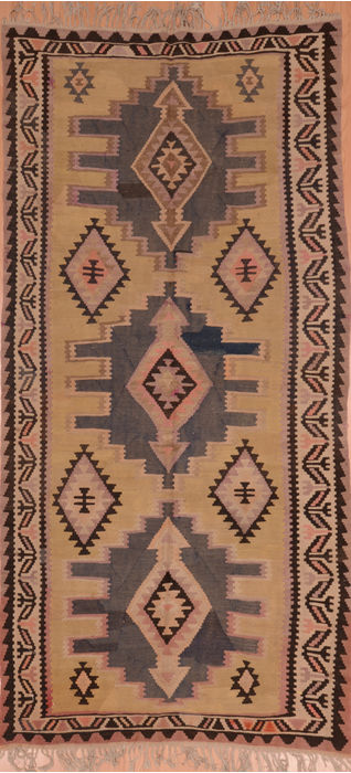 Kilim Brown Runner Flat Woven 46 X 810  Area Rug 100-109465 Image 0