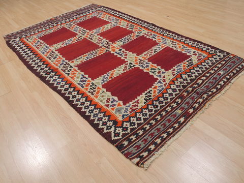 Kilim Red Hand Knotted 51 X 86 Area Rug 100-109467 Image 3