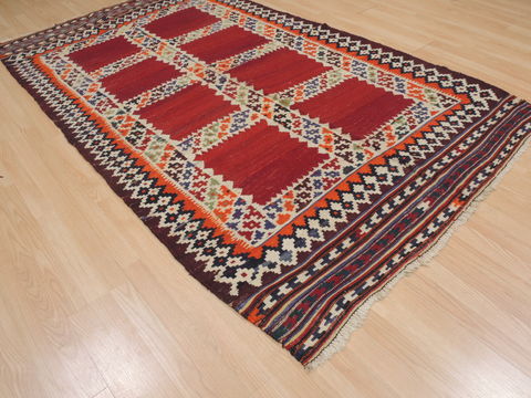 Kilim Red Hand Knotted 51 X 86 Area Rug 100-109467 Image 6