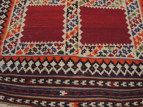 Kilim Red Hand Knotted 51 X 86 Area Rug 100-109467 Image 8