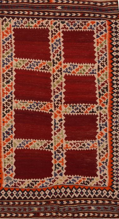 Kilim Red Hand Knotted 51 X 86 Area Rug 100-109467 Image 0