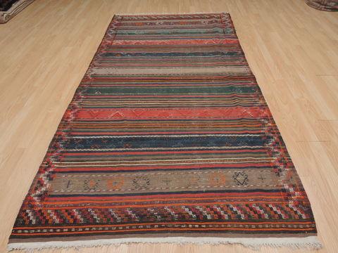 Kilim Red Hand Knotted 42 X 81 Area Rug 100-109470 Image 4