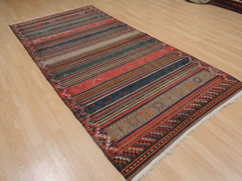 Kilim Red Hand Knotted 42 X 81 Area Rug 100-109470 Image 6