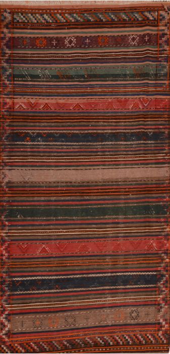 Kilim Red Hand Knotted 42 X 81 Area Rug 100-109470 Image 0
