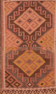 Afghan Kilim Orange Rectangle 8x11 ft Wool Carpet 109472