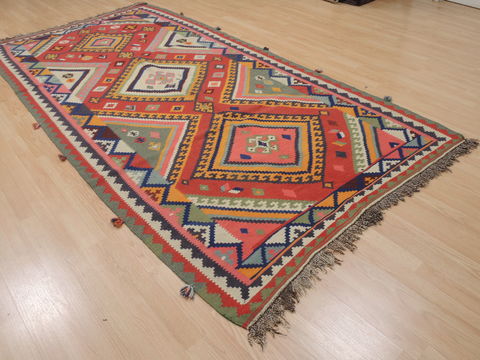 Kilim Red Runner Flat Woven 50 X 98 Area Rug 100-109473 Image 3