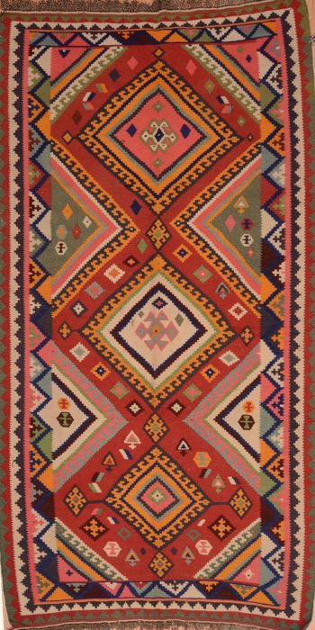 Kilim Red Runner Flat Woven 50 X 98 Area Rug 100-109473 Image 0