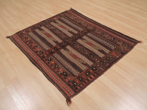 Kilim Brown Square Hand Knotted 38 X 44 Area Rug 100-109478 Image 11