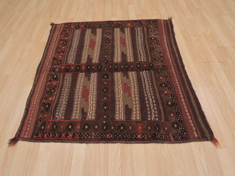 Kilim Brown Square Hand Knotted 38 X 44 Area Rug 100-109478 Image 4