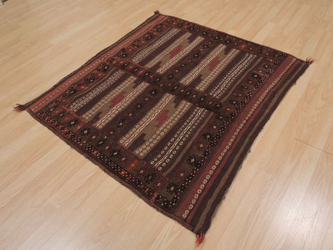 Kilim Brown Square Hand Knotted 38 X 44 Area Rug 100-109478 Image 5