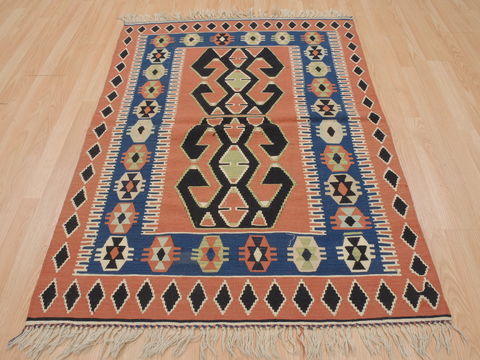 Kilim Red Flat Woven 39 X 52 Area Rug 100-109482 Image 1
