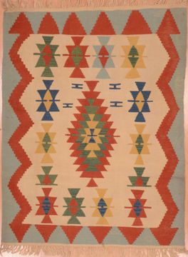 Kilim Red Flat Woven 3'11" X 5'5"  Area Rug 100-109485