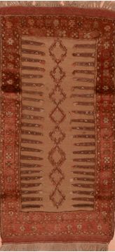 Afghan Kilim Brown Rectangle 3x5 ft Wool Carpet 109488