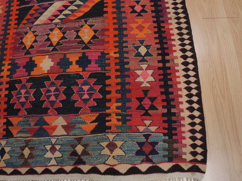 Kilim Red Runner Flat Woven 40 X 94 Area Rug 100-109492 Image 6