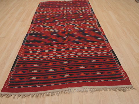 Kilim Red Runner Flat Woven 43 X 92 Area Rug 100-109494 Image 1
