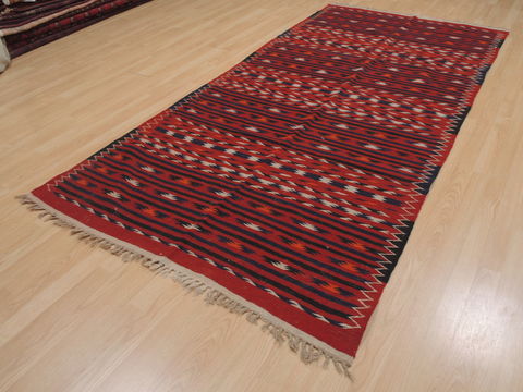 Kilim Red Runner Flat Woven 43 X 92 Area Rug 100-109494 Image 2