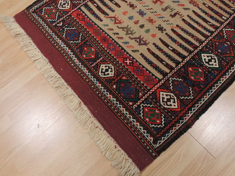 Kilim Red Square Hand Knotted 36 X 43 Area Rug 100-109508 Image 7