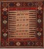 Kilim Red Square Hand Knotted 36 X 43  Area Rug 100-109508 Thumb 0