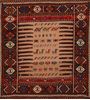 Kilim Red Square Hand Knotted 36 X 43 Area Rug 100-109508 Thumb 0