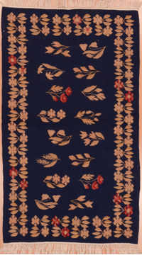 Afghan Kilim Brown Rectangle 3x5 ft Wool Carpet 109510