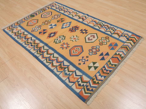 Kilim Beige Flat Woven 39 X 52  Area Rug 253-109512 Image 2