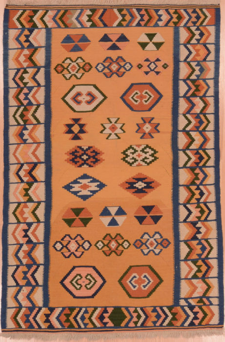 Kilim Beige Flat Woven 39 X 52  Area Rug 253-109512 Image 0