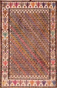 Kilim Multicolor Flat Woven 3'10" X 6'0"  Area Rug 100-109514