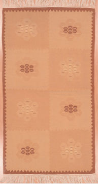 Afghan Kilim Beige Rectangle 3x5 ft Wool Carpet 109515
