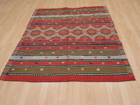Kilim Red Flat Woven 48 X 56 Area Rug 100-109532 Image 4