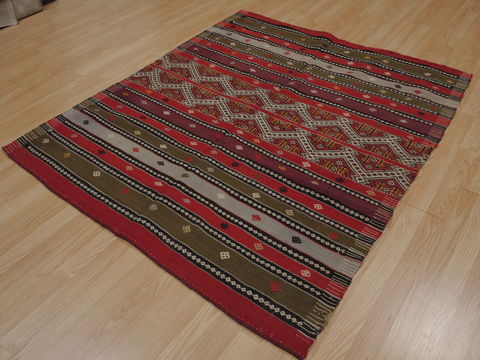 Kilim Red Flat Woven 48 X 56 Area Rug 100-109532 Image 7