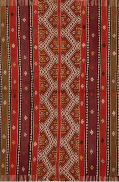 Kilim Red Flat Woven 4'8" X 5'6"  Area Rug 100-109532
