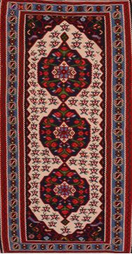 Afghan Kilim Red Rectangle 3x5 ft Wool Carpet 109534
