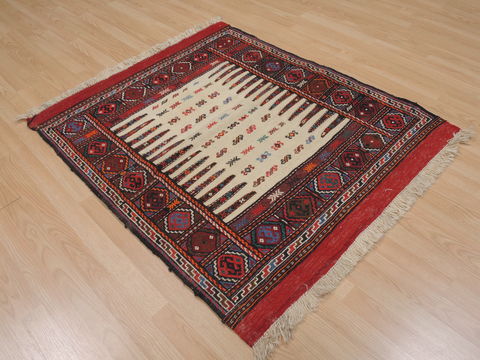 Kilim Red Square Flat Woven 33 X 33 Area Rug 100-109535 Image 3