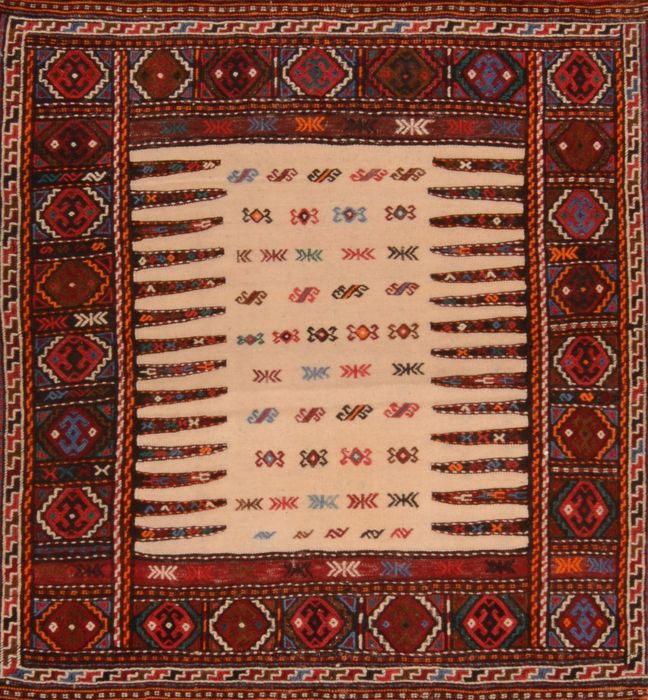 Kilim Red Square Flat Woven 33 X 33 Area Rug 100-109535 Image 0