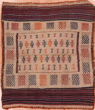 Afghan Kilim Red Rectangle 3x4 ft Wool Carpet 109537