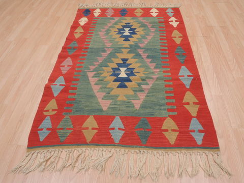 Kilim Red Flat Woven 37 X 56 Area Rug 100-109538 Image 2