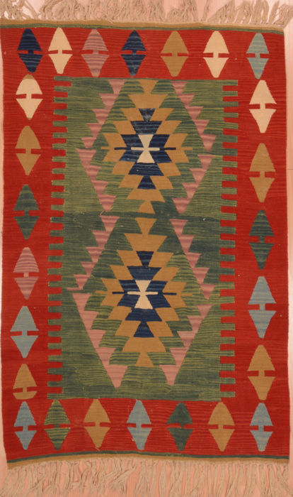 Kilim Red Flat Woven 37 X 56 Area Rug 100-109538 Image 0