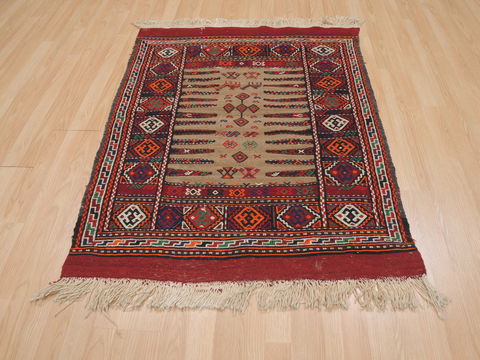 Kilim Red Square Flat Woven 33 X 33 Area Rug 100-109539 Image 1
