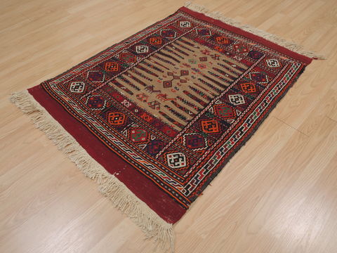 Kilim Red Square Flat Woven 33 X 33 Area Rug 100-109539 Image 4