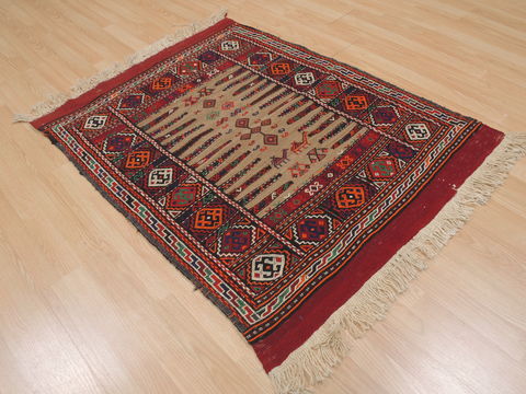 Kilim Red Square Flat Woven 33 X 33 Area Rug 100-109539 Image 5