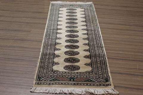 Bokhara Beige Runner Hand Knotted 21 X 59 Area Rug 155-109542 Image 2