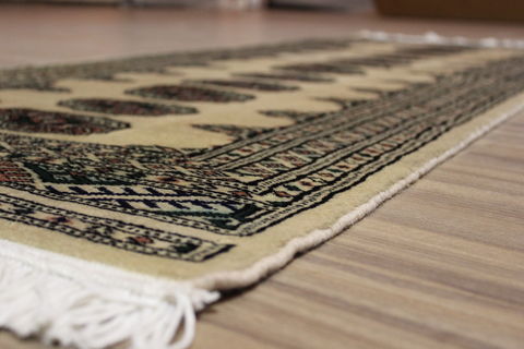 Bokhara Beige Runner Hand Knotted 21 X 59 Area Rug 155-109542 Image 5