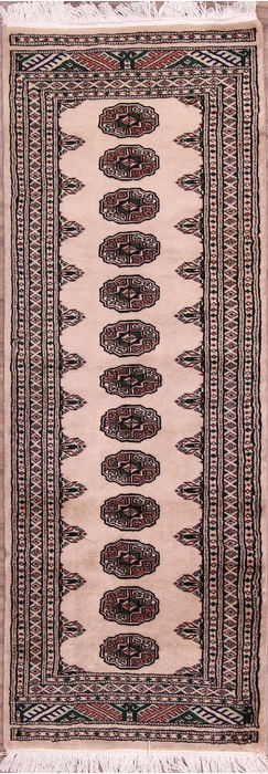 Bokhara Beige Runner Hand Knotted 21 X 59 Area Rug 155-109542 Image 0
