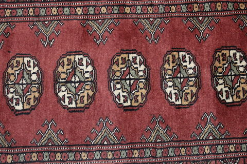 Bokhara Red Runner Hand Knotted 22 X 69 Area Rug 155-109546 Image 3