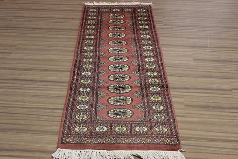 Bokhara Red Runner Hand Knotted 21 X 63 Area Rug 155-109549 Image 1